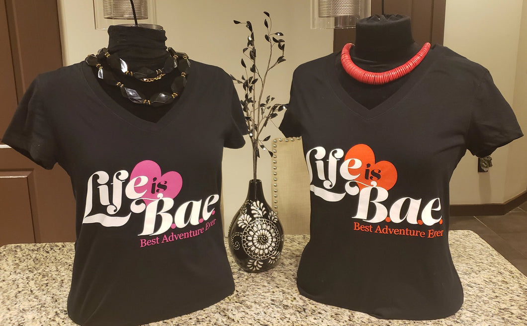 Life is B.a.e Fitted Tee - Black