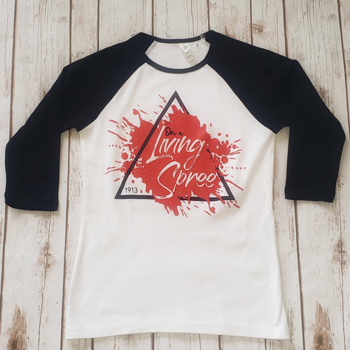 Black Fitted 3/4 Sleeve Baseball Tee (S-XL)