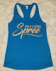 Turquoise & Coral OALS Razor Back Tank
