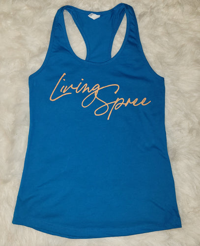Turquoise & Coral LS Razor Back Tank
