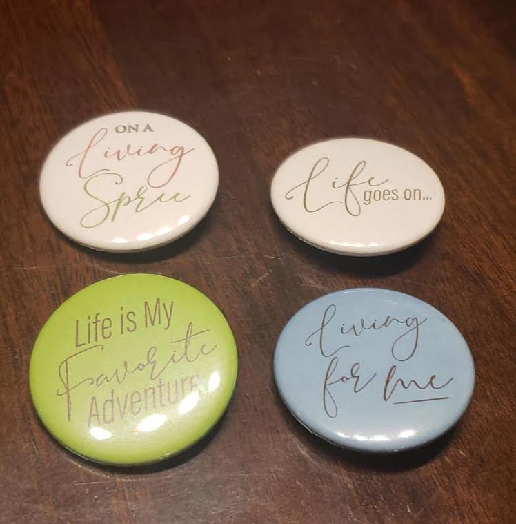 On A Living Spree 4 Pack Button Set