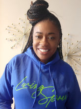 Load image into Gallery viewer, Cobalt Blue  &amp; Lime Green Classic Hoodie