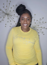 Load image into Gallery viewer, Yellow &amp; Metallic Silver Long Sleeve Tee