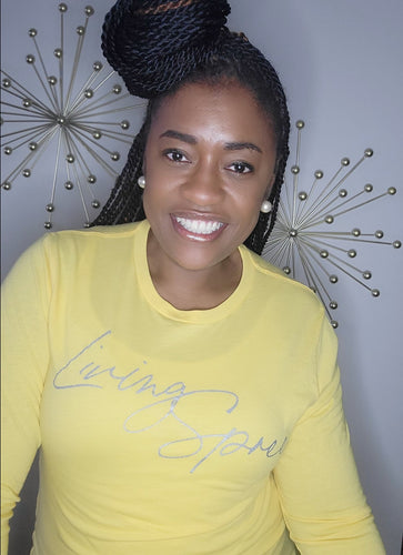 Yellow & Metallic Silver Long Sleeve Tee