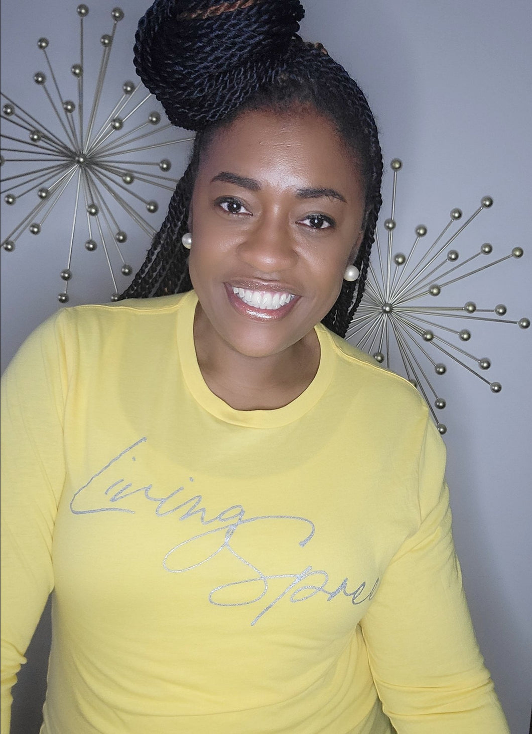 Yellow & Metallic Silver Long Sleeve Tee
