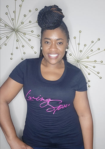 Black & Fuchsia Fitted Tee