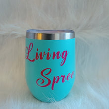Load image into Gallery viewer, 2 Mint &amp; Fuchsia Wine Tumblers + Straw Kits