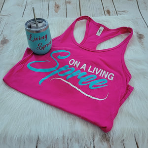 2 Mint & Fuchsia Wine Tumblers + Straw Kits