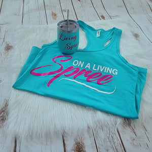 2 Mint & Fuchsia Wine Tumblers + Straw Kits