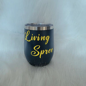 Navy & Bright Yellow Wine Tumbler + Straw Kit
