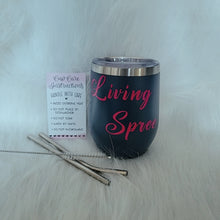 Load image into Gallery viewer, Navy &amp; Fuchsia Wine Tumbler + Straw Kit