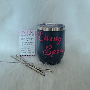 Navy & Fuchsia Wine Tumbler + Straw Kit