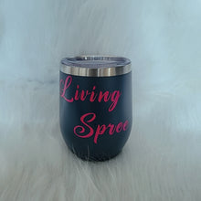 Load image into Gallery viewer, 2 Navy &amp; Fuchsia Wine Tumblers + Straw Kits