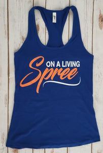 Cobalt Blue & Orange Fitted Razor Back Tank