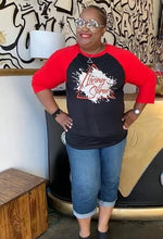 Load image into Gallery viewer, DSTinctive Red &amp; Black Relaxed 3/4 Sleeve Baseball Tee (S-XL)