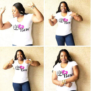 Life is B.a.e Fitted Tee - White