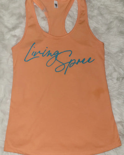 Coral & Turquoise LS Razor Back Tank