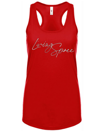 Red & White Fitted Razor Back Tank