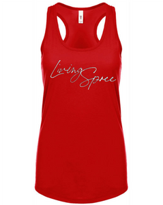 Red & White Fitted Razor Back Tank