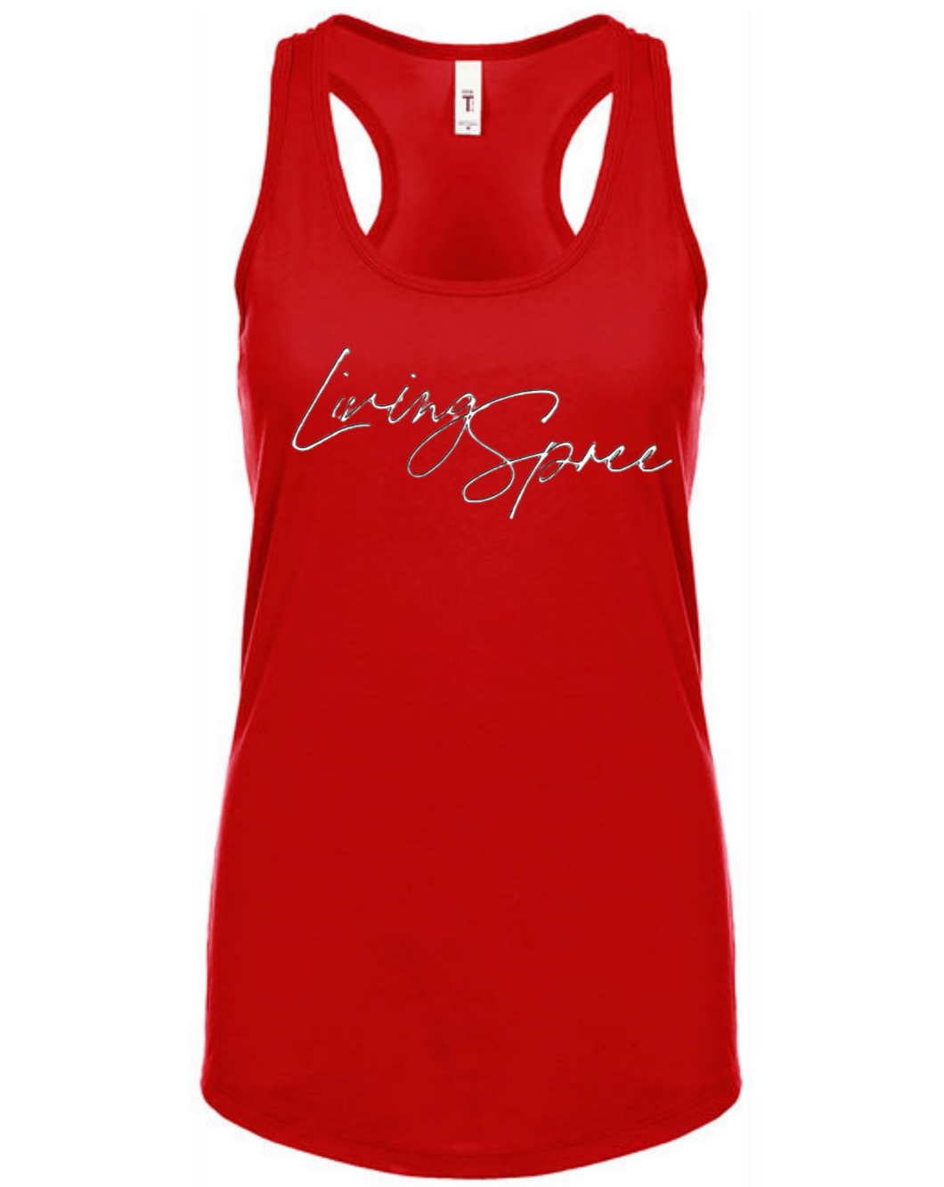 Red & White Fitted Razor Back Tank