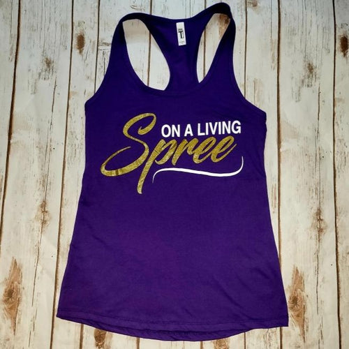 Purple & Gold Fitted Razor Back Tank