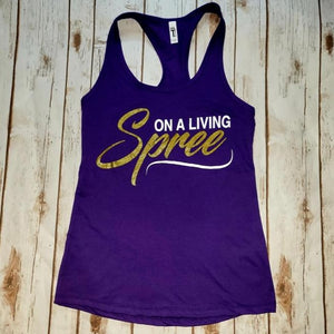 Purple & Gold Fitted Razor Back Tank