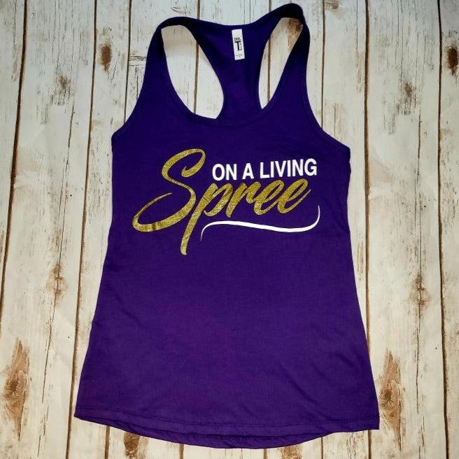 Purple & Gold Fitted Razor Back Tank