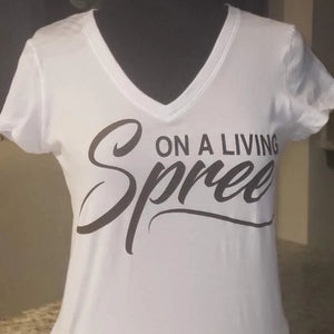 On A Living Spree Black and White Tee