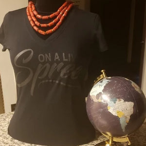 Womens Fit  Haute Black On Black V-Neck