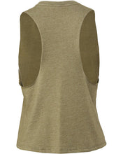Load image into Gallery viewer, Army Green &amp; Black Razor Back Crop Tank