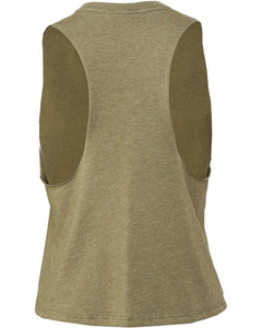 Army Green & Black Razor Back Crop Tank