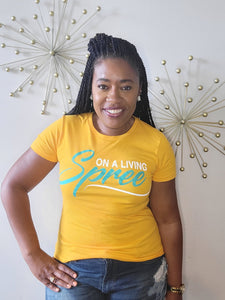 Exclusive Gold & Blue Green Fitted Tee