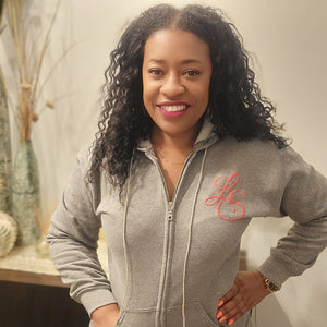 MAKE THE DASH COUNT BLING GRAY & MAUVE ZIP UP HOODIE