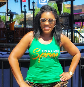 Green & Orange Fitted Razor Back Tank