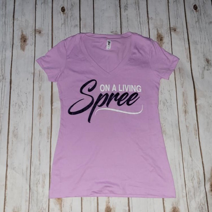 Lavender V-Neck Fitted Tee