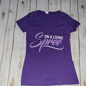 Purple and Lavender V-Neck Fitted Tee