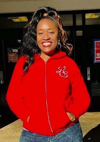 MAKE THE DASH COUNT RED & WHITE ZIP UP HOODIE