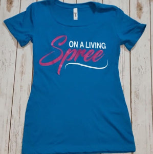 Turquoise and Fuchsia Fitted Tee