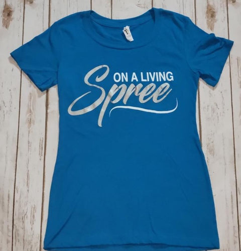 Turquoise and Silver Fitted Tee